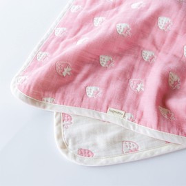 Hagumaumu 1830-M-01 Gauze Blanket (M Baby 70 x 100, Strawberry Pink)