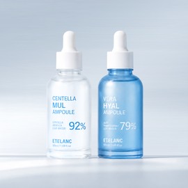 Ételan Etelang Water Ampoule Ultra Hydrating 50ml + Hydro Multi Verahial Ampoule 50ml / 에텔랑 물앰플 울트라 하이드레이팅 50ml+하이드로 멀티 베라히알 앰플 50ml