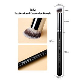 EIGSHOW Concealer Brush, Precise Angled Foundation Brush with Vegan Soft Synthetic Bristles for Concealing, Blending with Liquid Cream Powder (E872)