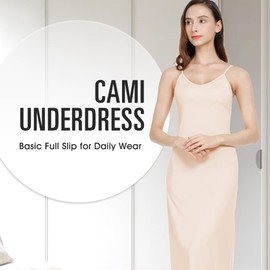 MANCYFIT Long Slips for Under Dresses Full Length Adjustable Spaghetti Strap Nightgown Nude XX-Large