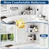 Qeke Corner Shower Shelves, 12” Recessed Tile Shower Shelf, 304