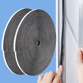 COUMENO 2Pack Weatherstripping Sealing Strip, Self Adhesive Door Window Weather Stripping,33FT Door Window Sealing for Weatherproofing Grey