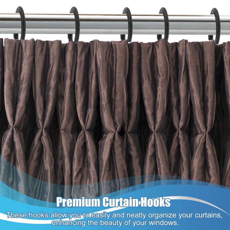 50pcs Plastic Hooks for Gazebo Curtains, Smooth Sliding Plastic Curtain