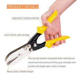 Winholder 5 Blade Sheet Metal Crimper Tool for 24-28 Gauge Duct Downspout Hand Repair Tool