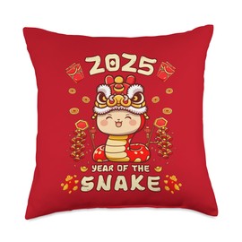 Lunar New Year 2025 Year Of Snake Cute Zodiac Kids Family Throw Pillow