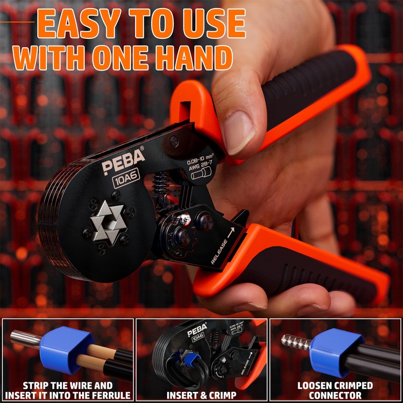 PEBA Hexagonal Crimping Tool Set, 33 Types of Wire End