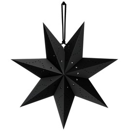 Paper Stars Christmas Decoration, Folding Star Christmas, 7 Pointed Paper Star Decoration, Black Poinsettia for Hanging, 45 cm Paper Stars Suitable for Christmas, Wedding, Birthday, Table Decoration