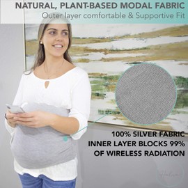 EMF Protection by Halsa, Belly Band, Silver Fiber Fabric. Radiation Protection from 5G, 4G, WiFi, Cellular, Bluetooth and More. Adjustable.