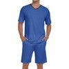 TUREFACE Men's Pajamas Set Summer Shorts Sleepwear Sleep Pajama Set