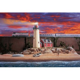 Walthers Cornerstone HO Scale Model Rocky Pt. Lighthouse Kit, 3 x 8-1/8 x 8-7/8" 7.5 x 20.3 x 22.8cm
