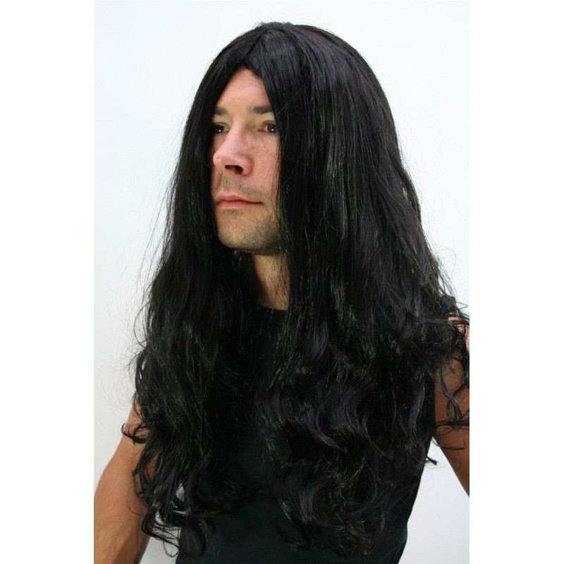WIG ME UP - LM-155-P103 Perücke: Black Metal Headbanger Matte