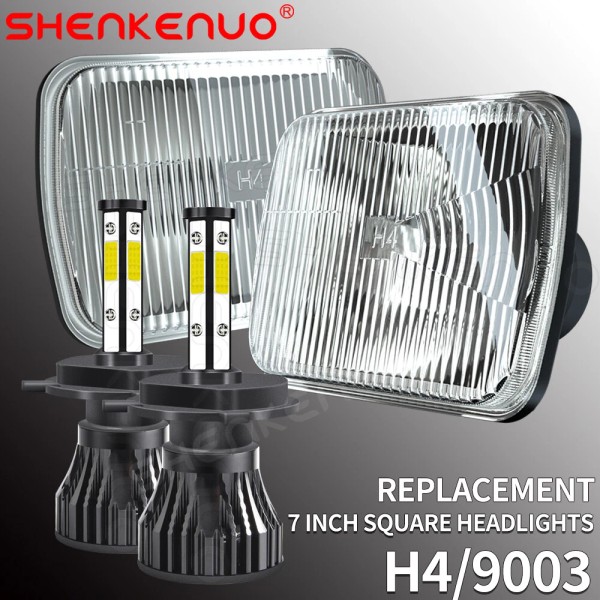 SHENKENUO For Jeep Cherokee XJ 84-2001 Pair 5x7" 7x6 LED