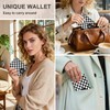 Tezmd Black and White Checkered Small Wallet Leather Slim Bifold