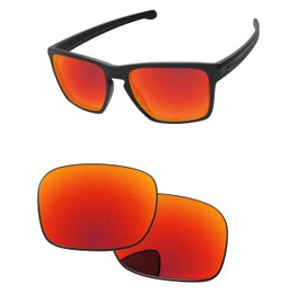 PapaViva Replacement Lenses for Oakley Sliver XL OO9341 Sunglasses Frame Fire Red - Polarized