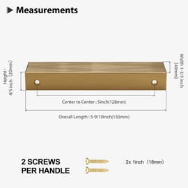 Peaha 30 Pack Kitchen Cabinet Handles 5 inch Champagne Bronze Pulls for Dresser Drawers Door Edge Finger Pull Hardware