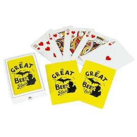 Detroit Shirt Company Michigan Great Beer State Playing Cards – Bright Yellow Deck | Michigan Craft Beer Theme