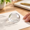 Clear Glass Half Ball Paperweight Magnifier, Crystal Dome Desk Decor