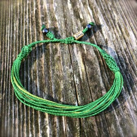 St Patricks Day Bracelet Irish Saint Paddy's Day Accessories Green Wax Cord String Bracelet for Men and Women
