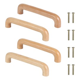 SWAWIS 4 x 128mm Wooden Cabinet Drawer Handles with Screws for Drawer Cabinet Furniture