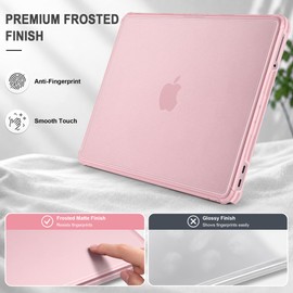 MEEgoodo for MacBook Neo 13 Inch Case 2026 Fit Model A3404 with Shockproof TPU Frame, Hard Shell Protective Cover, Anti-Fingerprint Matte Finish, Precise Cutouts, Laptop Case for MacBook Neo 13",Blush