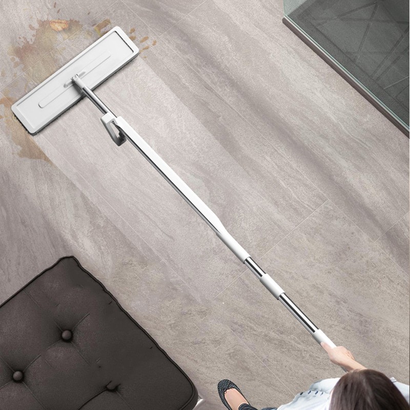 Microfiber Flat Mop Hand Wash Free Long Handle Large Flat
