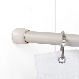 Zenna Home Neverrust Aluminum Tension Shower Rod, 54"-88", Brushed Nickel
