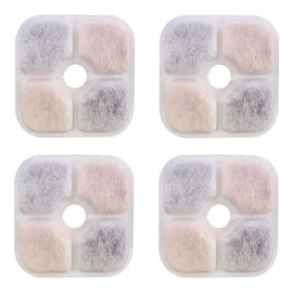 jatimdotin 4 Stück Katzenbrunnen Filter, Ersatzfilter für Pixi, Katzenbrunnen Filter, Dreifaches Filtersystem Ersatzfilter für Catit Pixi Trinkbrunnen