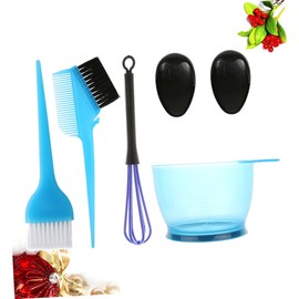 OHPHCALL Temporary Hair Colour Kit Blue Hair Dye Styling Tools Set (5pcs) Whisk Brush Earmuffs Home Salon