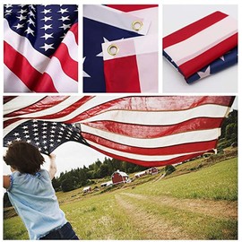 American Flag 3x5 FT for Indoor and Outdoor - US Flags Polyester Nylon - Double-Stitched Edges Brass Grommet with Brass Grommets