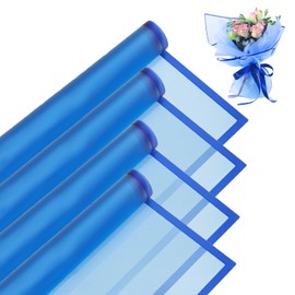 Gloreyan 20 Sheets Blue Flower Wrapping Paper, Florist Bouquet DIY Craft Fresh Flower Wrapping Paper with Blue Border Waterproof Floral Wrapping Gift Box Packaging Material Florist Supplies