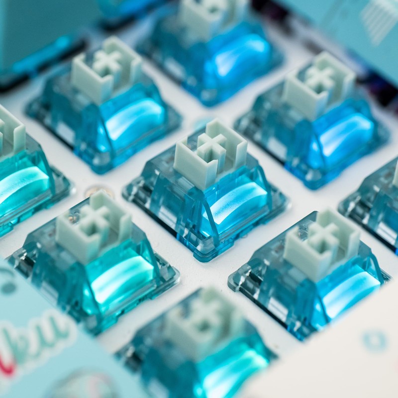 Akko Creamy Cyan Clicky Switch With LED Diffuser for Backlit