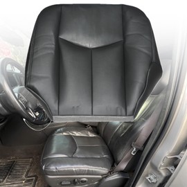 NLQR Dark Gray Driver and Passenger Side Bottom and Top Back Replacement Seat Covers & Driver Bottom Foam Cushion Compatible with Chevy Silverado Avalanche Sierra Tahoe Suburban Yukon Sierra 2003-2006