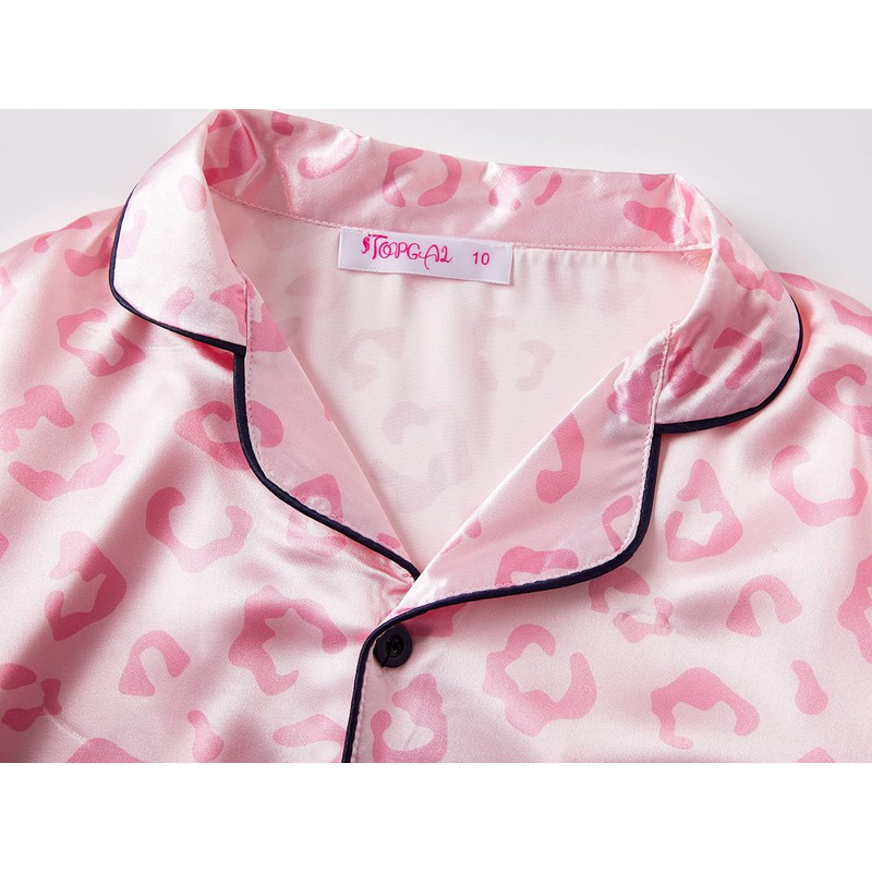 Topgal Big Girls Jammies Size 14 – Lovely Pink Leopard
