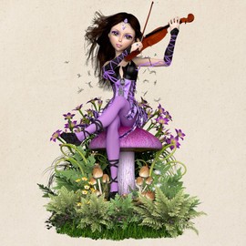 CafePress Amethyst Fairy ~ Summer Melody Tote Bag Reusable Natural Beige Canvas Shopping Bag