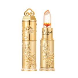 Warm Color Changing Lip Stick, 24K Temperature Changing Lip Gold Foil, Dried Flowers, Warm Discoloration, High Moisturizing Power, Color Changing Lip Gloss, Waterproof & Long Lasting Beauty Bright Flower Crystal Jelly Lipstick (02# (Orange))