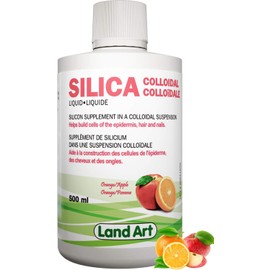 Land Art Liquid Silica Supplement - 500ml - For Skin, Hair and Nails - Great Taste - Fast Absorption - Vegan - Non-GMO CGluten FreeC Sugar Free C 33 Doses - Made in Canada