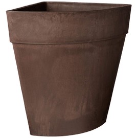 PSW Pot Collection Corner Triangle Planter Pot for Indoor and Outdoor Plants and Gardens, 13.5-inch x 17.5-inch, Chocolate