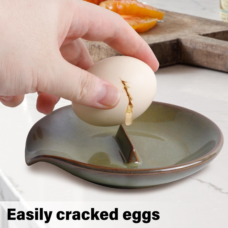 Egg Cracker & Spoon Holder, Spoon Rest for Kitchen, Ceramic