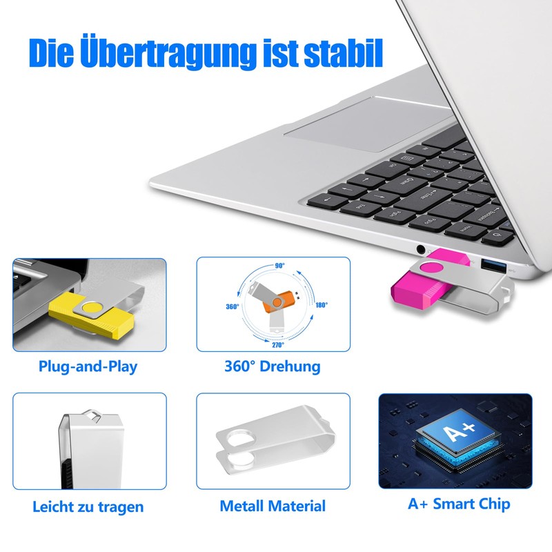 TEWENE USB Stick 2 GB 10 Piece Set, USB Memory