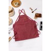 LOVESHE Chef's apron in cotton canvas, unisex, with large pockets(Wine