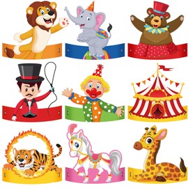 Gersoniel 24 Pcs Circus Party Hats circus party favors Carnival Decorations Birthday Party Supply Costume Carnival Theme Party Supplies Decorations
