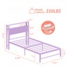 Weehom Twin Bed Frames with 2 Tiers Wood Storage Shelves