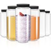 Keketin 16 oz Glass Bottles with Airtight Black Lids,Set of