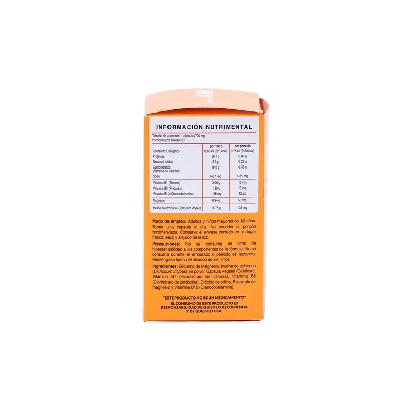 Suplemento Nutricional Magnesio Glicinato y Complejo B 30 Cápsulas Simplex