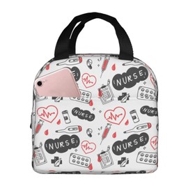 AKEOPIST Nurse Lunch Box for Women Men Adults, Reusable Nurse Tote Bag Portable Insulated Lunch Bag for Work Picnic Camping