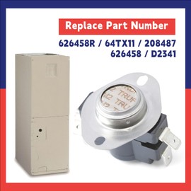 Dusledel 626458R L190F Limit Control Switch Replacement for Nordyne Furnace Air Handler and Heater with 2 Pole, Replace 64TX11 208487 626458 D2341