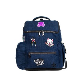 Rebel Hero Plus Backpack With Patches In Denim