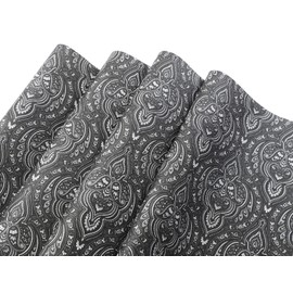 Picheng Paisley Flower Faux Leather Sheets: Paisley Cashew Flower Faux Leather Rolls 13.8"X53"(35cmX135cm) PU Solid Faux Leather Sheet for Making Crafts, Sewing DIY Projects (Paisley Flower-K)