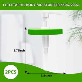 Chris.W 2 Pcs Pump Lid for Cetaphil Body Moisturizer 550g/20oz Lotion Pump Dispenser, Replacement Wide Mouth Pump Lid for Cetaphil Body Moisturizer 566g, Green Pump Top for Cetaphil Body Moisturizer