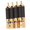 4Pcs RCA Sound Plug Carbon Fiber Gold Plated Oxidation Resistance